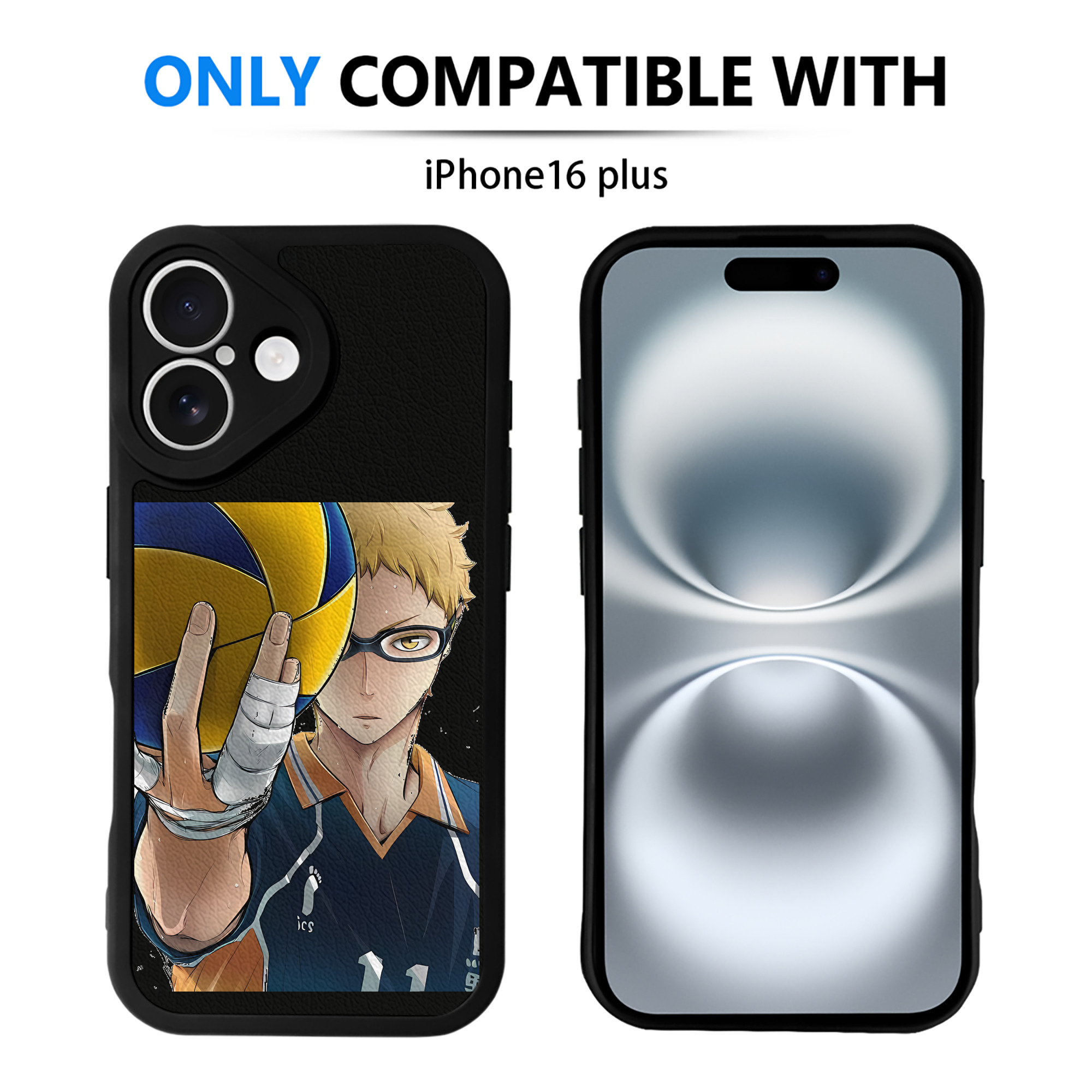 （画像用） ハイキュー!! Haikyu!! 【iPhone 16シリーズ対応】シリコンスマホケース（レザー調） 材質：シリコン